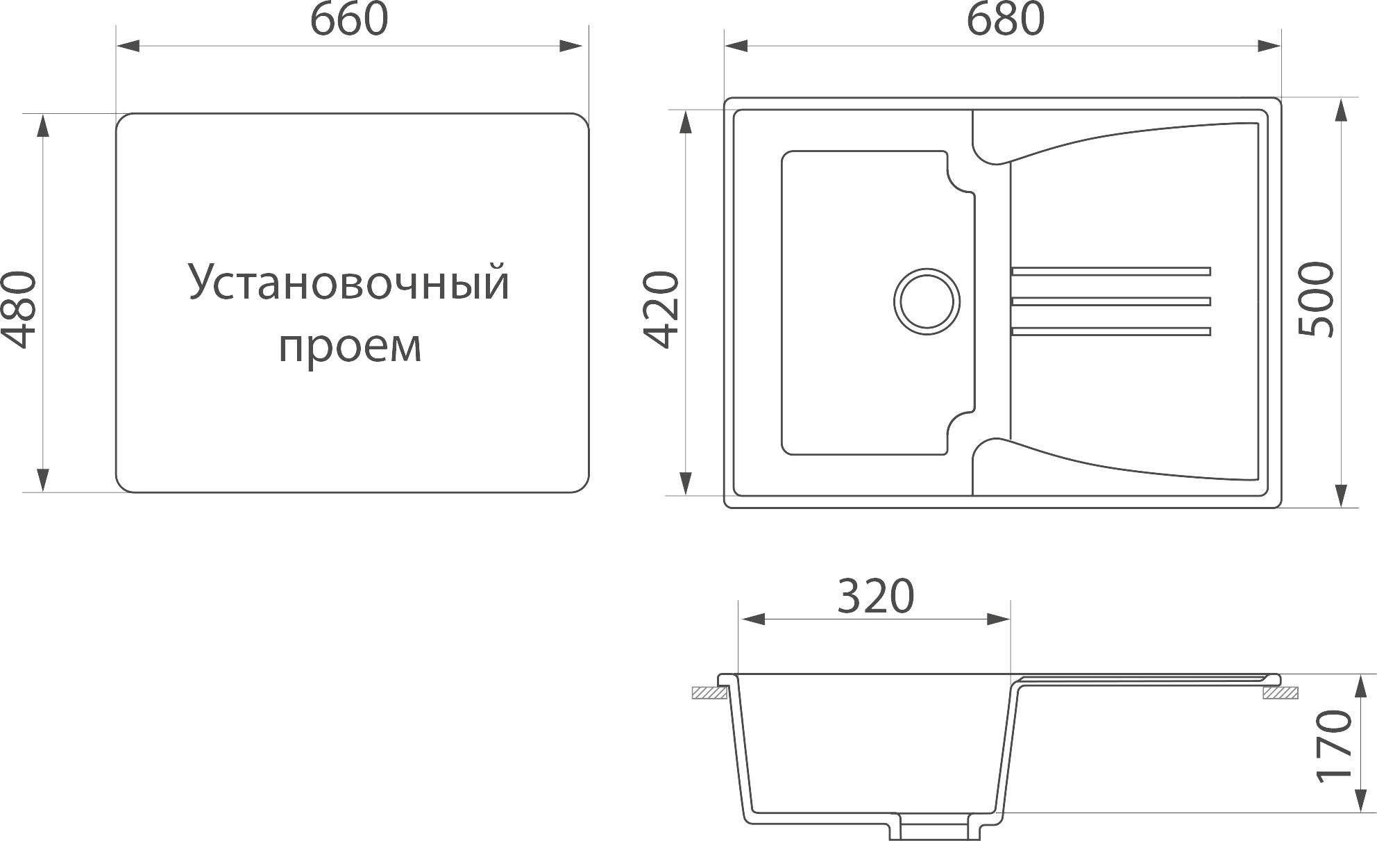 Мойка кухонная Белла BMC-40S-309 темно-серая