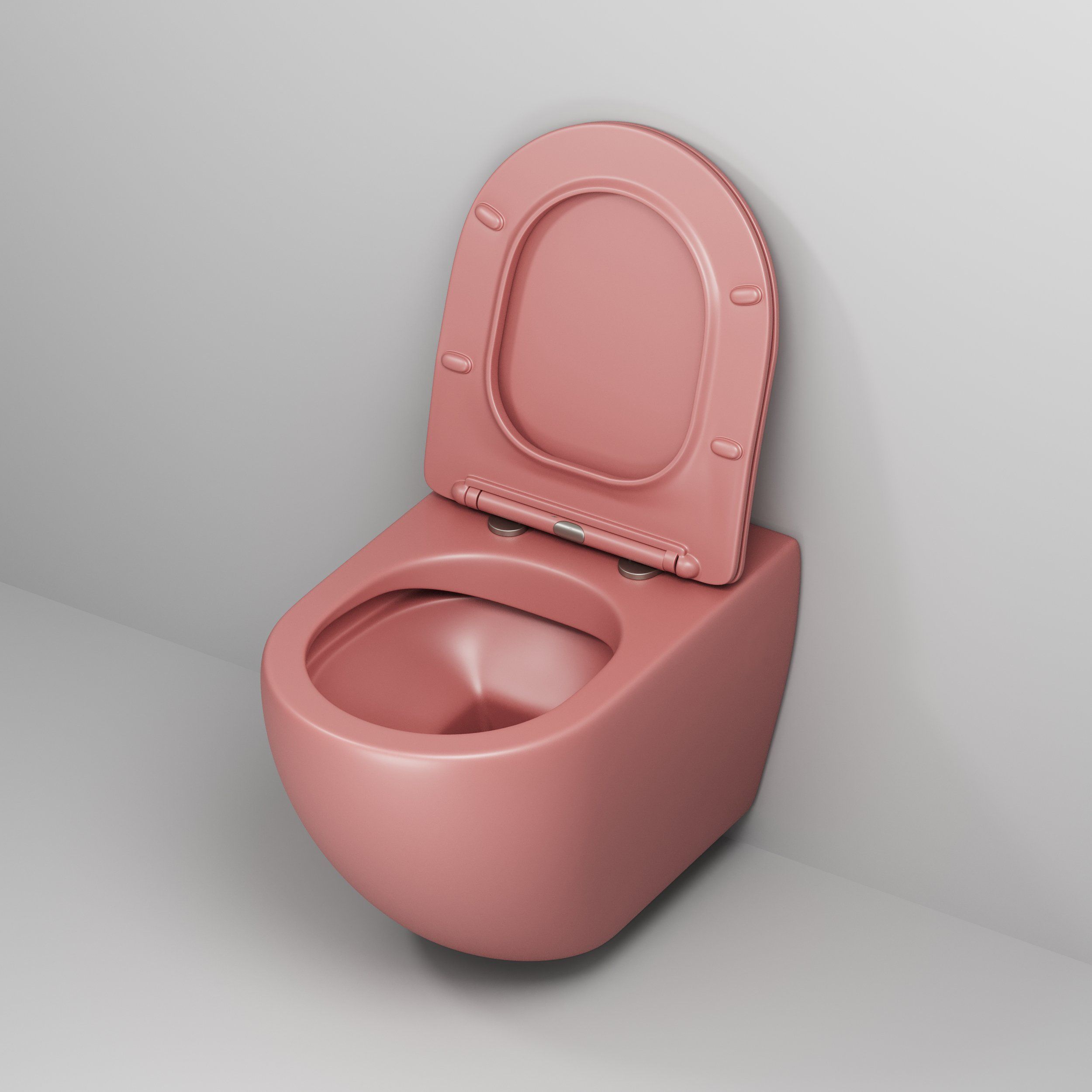 Унитаз GR-4411PIMS Color (550*360*375) РОЗОВЫЙ МАТОВЫЙ подвесной БЕЗОБОДКОВЫЙ