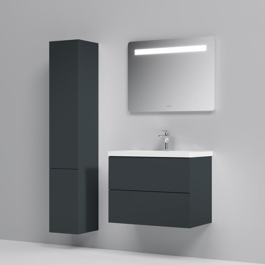 M90CHR0306GM GEM, шкаф-колонна, подвесной, правый, 30 см, двери, push-to-open, графит матовый