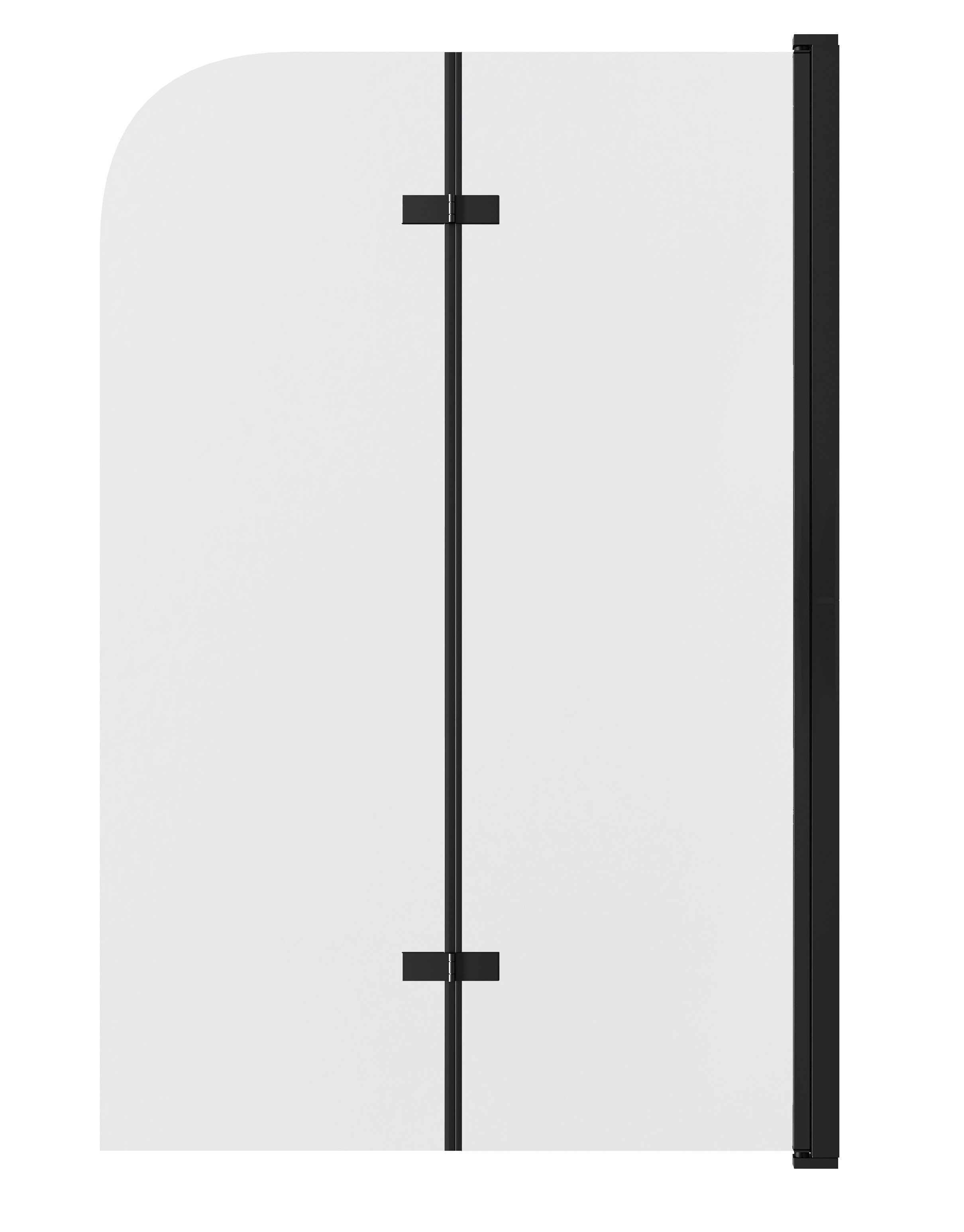 Шторка для ванны GR-106/110 BLACK (110х150) алюминиевый профиль, стекло ПРОЗРАЧНОЕ 6мм 1 место