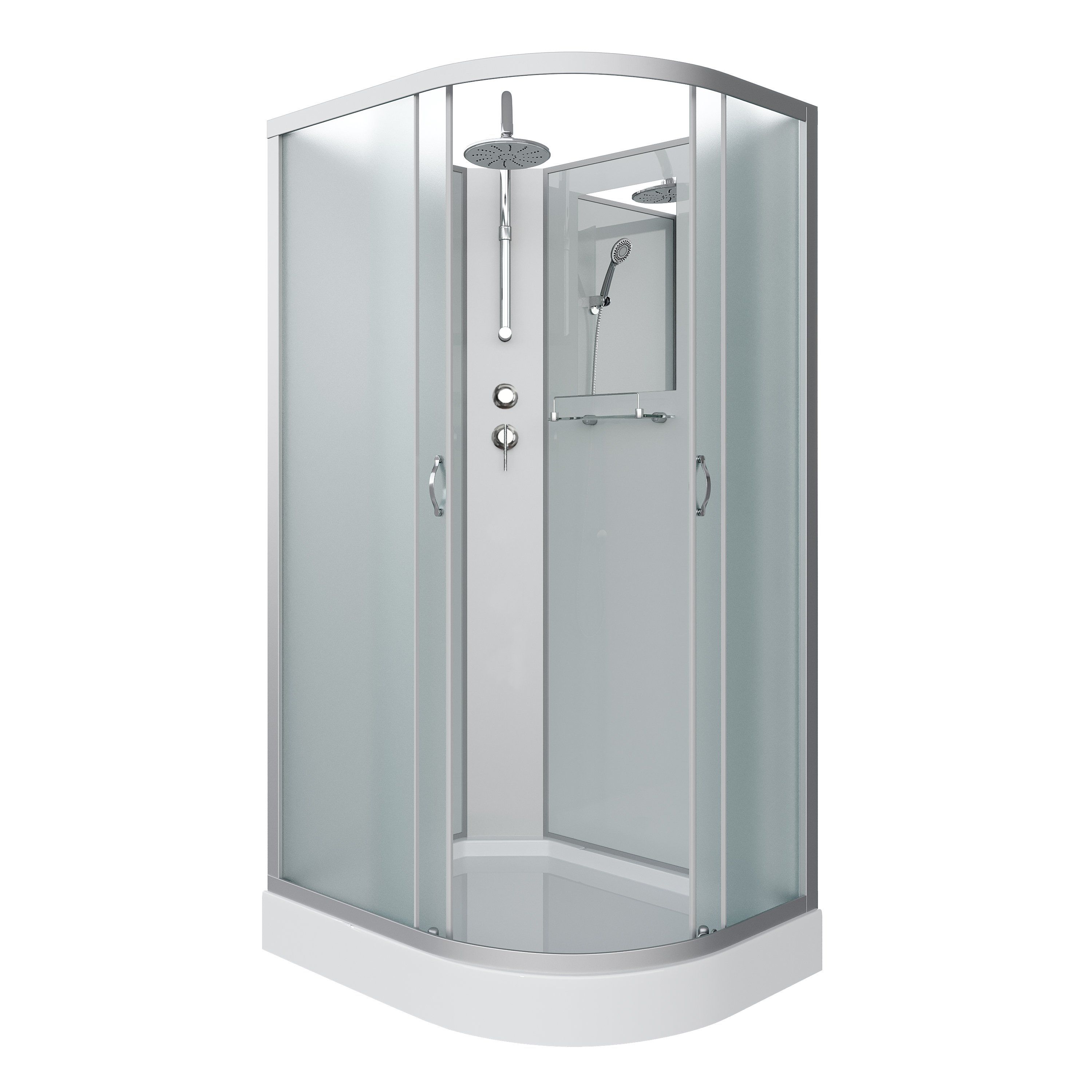 Душ.каб. NG-3312-14LBKT (1200х800х2100-2400) низкий поддон(13см) стекло МАТОВОЕ 3 места