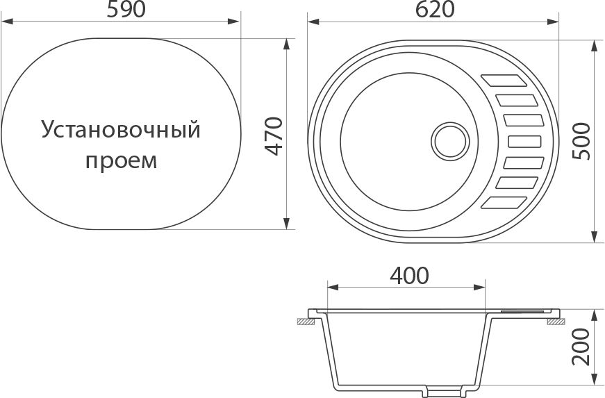 Мойка кухонная Белла BMC-62 белая