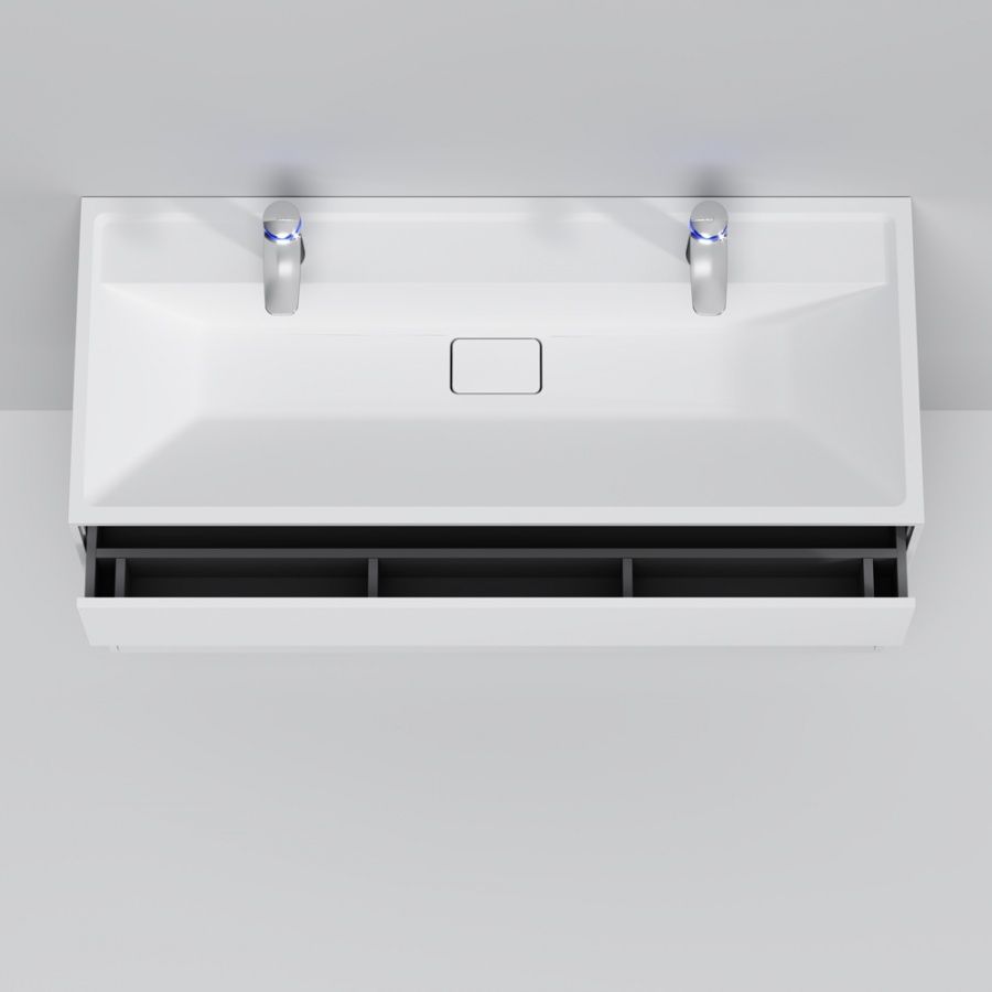 M50AFHX1203WM Inspire V2.0, База под раковину, подвесная, 120 см, 3 ящика, push-to-open, белый матов