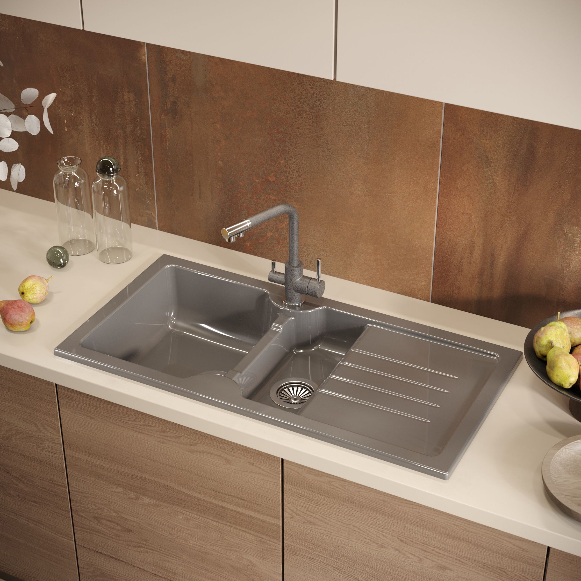 Мойка кухонная Белла BMC-98K-343 антрацит