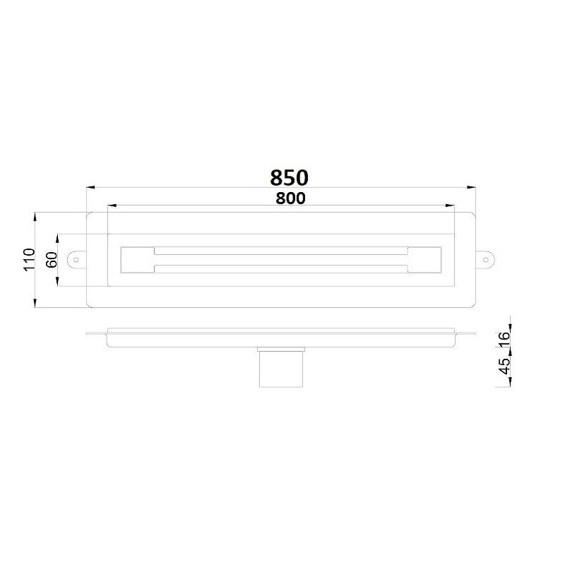 Душевой лоток Premium Trendy 80см, нерж.сталь ХРОМ     DP 080 01 09 S11
