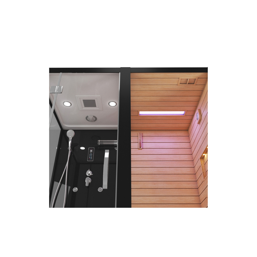 Сауна ALBANO Nero-R комбинированная 2в1 Ceruttispa Black 1800x1100x2230