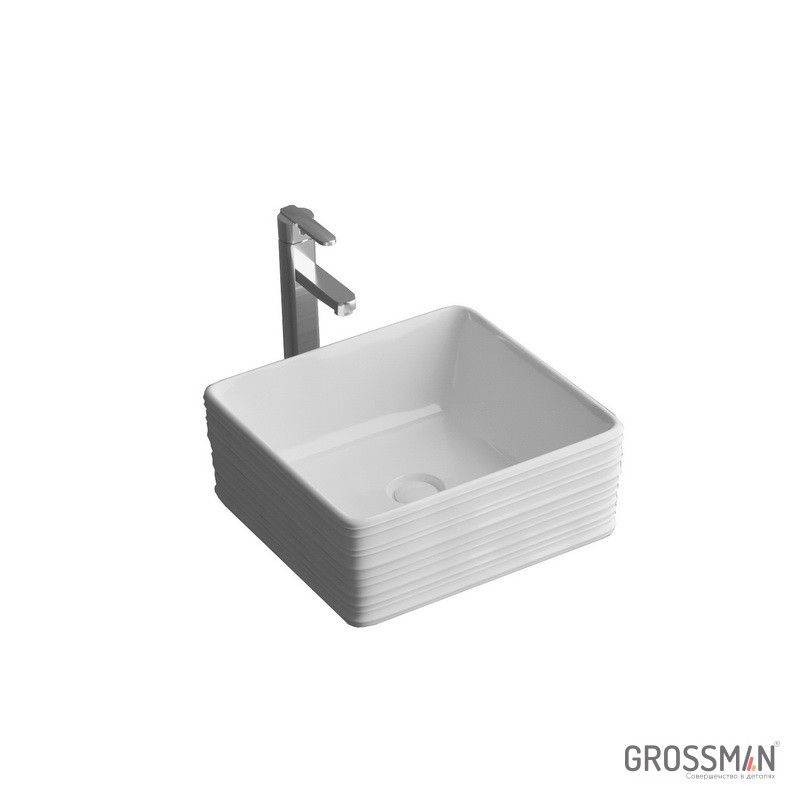 Раковина Grossman GR-3026 (39,5x39,5x15) накладная прямоугольная