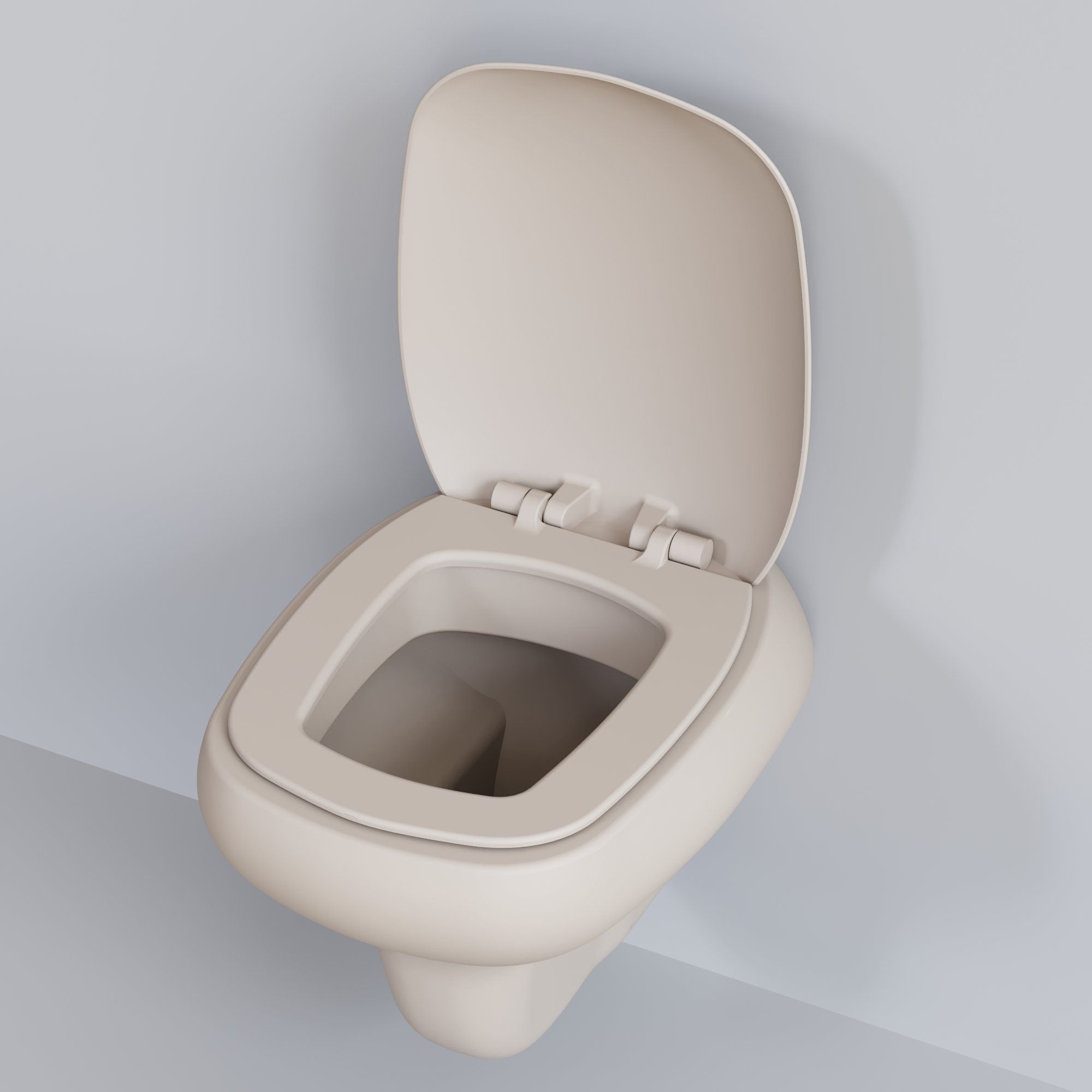 Унитаз Diamond 123T20401R (530*405*375) МАТОВЫЙ БЕЖЕВЫЙ подвесной БЕЗОБОДКОВЫЙ с толстой крышкой, 2 места