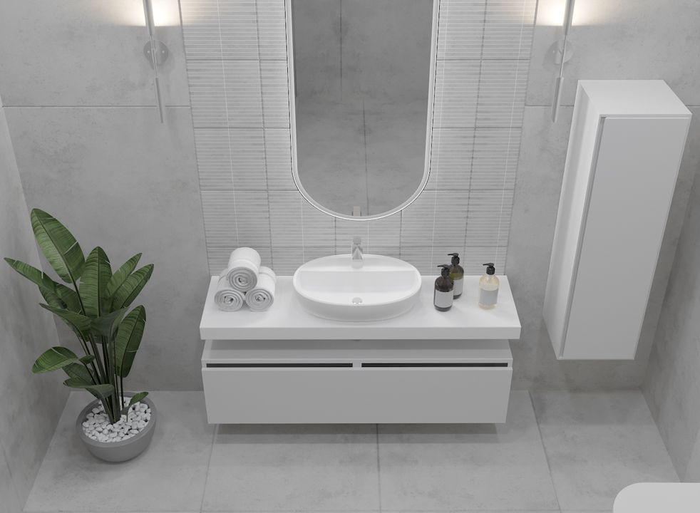897-140-W Boheme Ящик под столешницу 140см WHITE глянец VALLESSI UNO-S