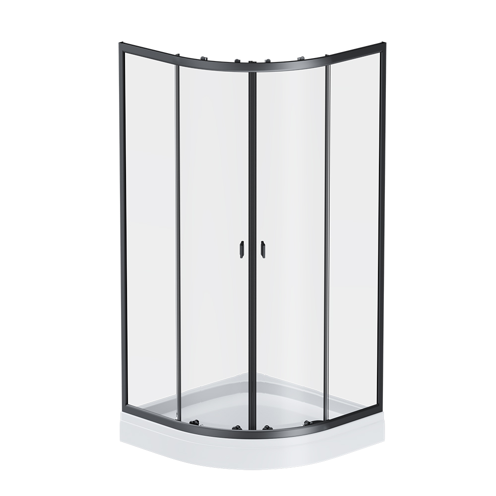 W88E-205-090BT64 X-Joy Twin Slide, Душевое ограждение c поддоном, 90x90, профиль черный