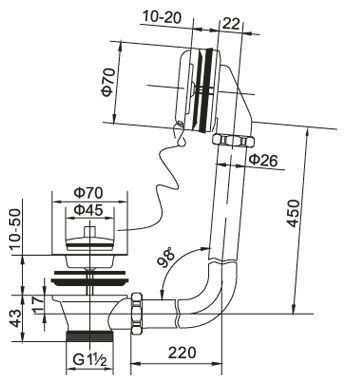 Слив-перелив Belbagno BB-OVF-02-CRM