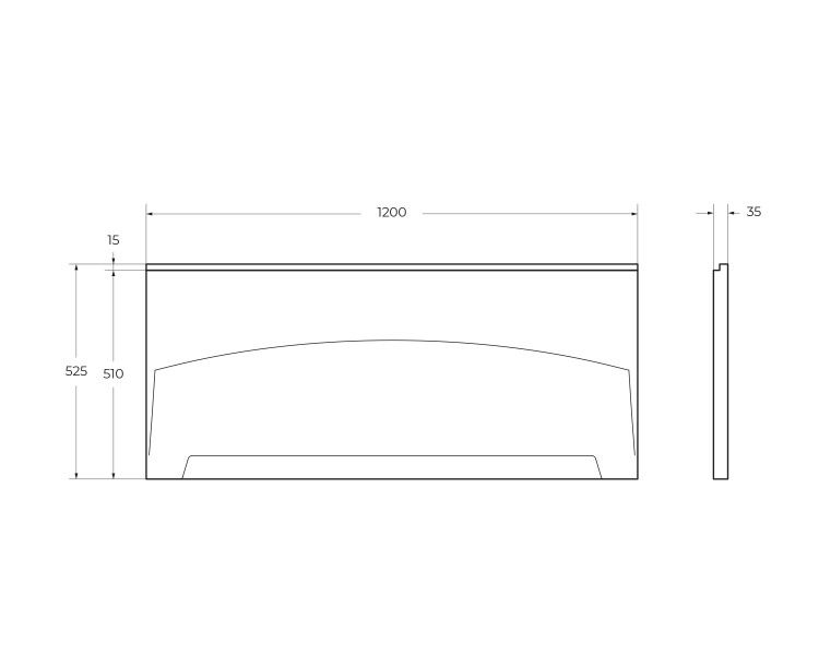 Панель для акриловой ванны Cezares Eco-120-SCR-SCR-W37