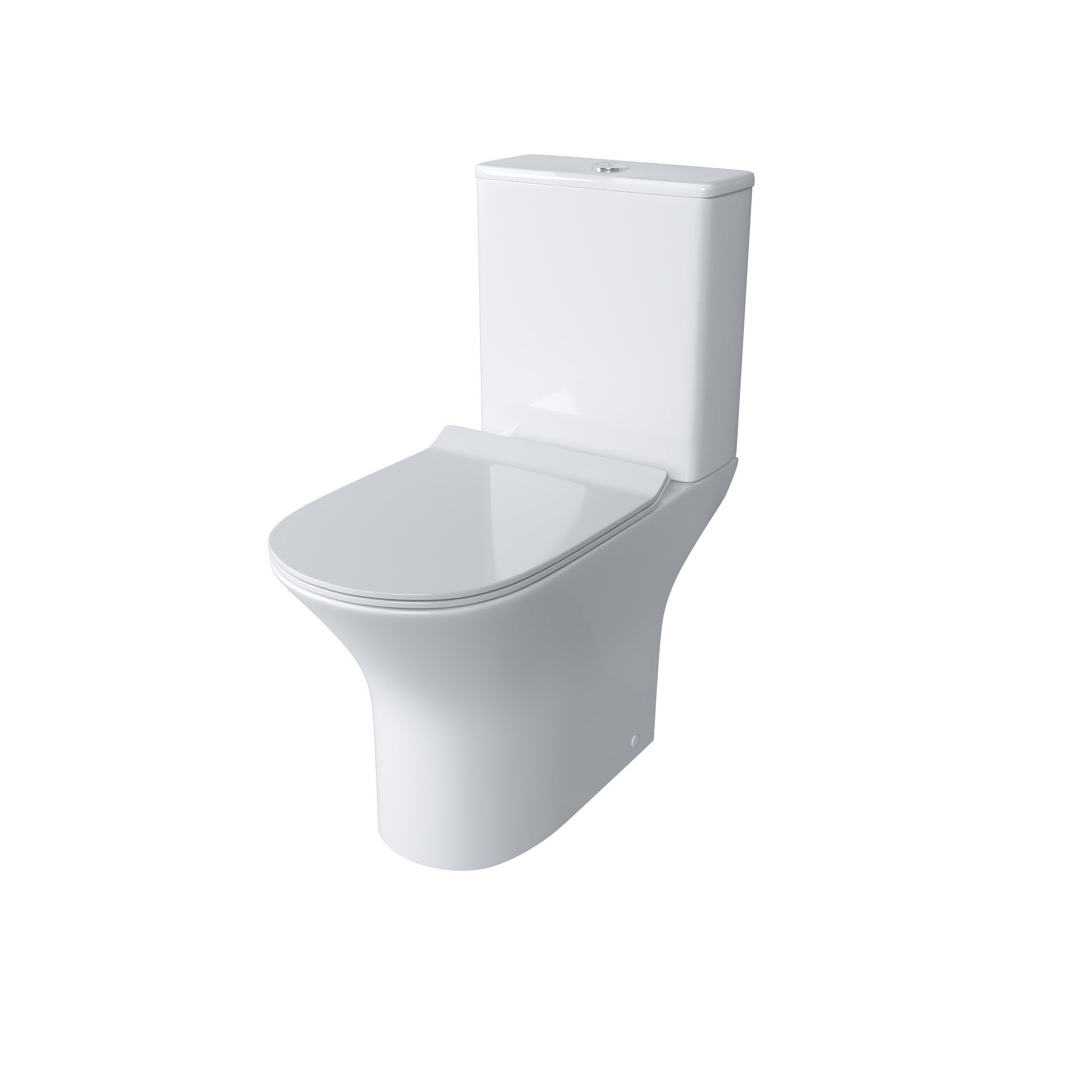 Унитаз GR-4465S Classic (650*340*790) напольный БЕЗОБОДКОВЫЙ с тонкой крышкой, 2 места