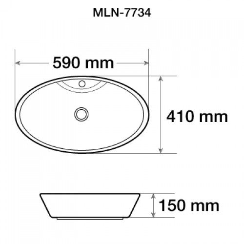 Накладная раковина milana mln-7027a