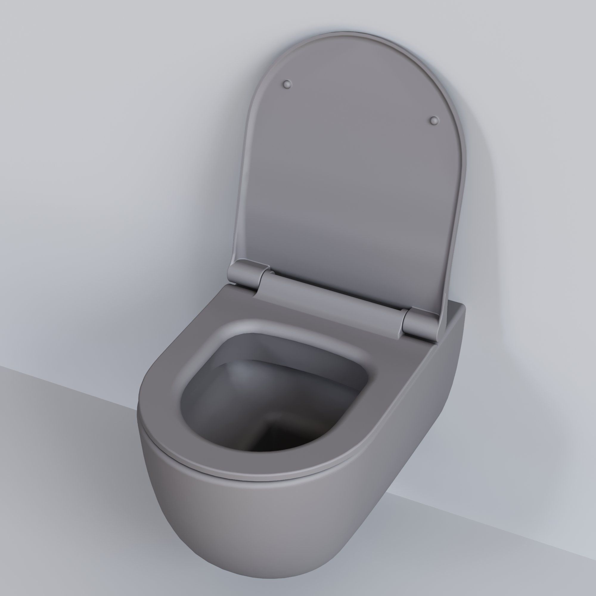 Унитаз Abner 103T20301R (545*360*330) МАТОВЫЙ СЕРЫЙ подвесной БЕЗОБОДКОВЫЙ с тонкой крышкой, 2 места