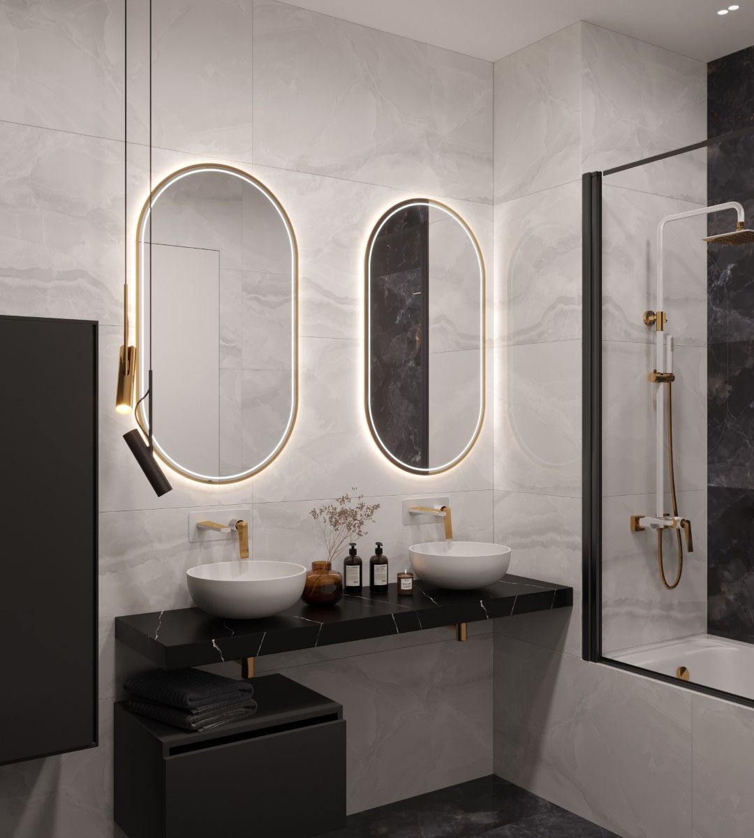 869-160-NM Boheme Столешница прямая FLAT NERO MARQUINA 1610*460*70