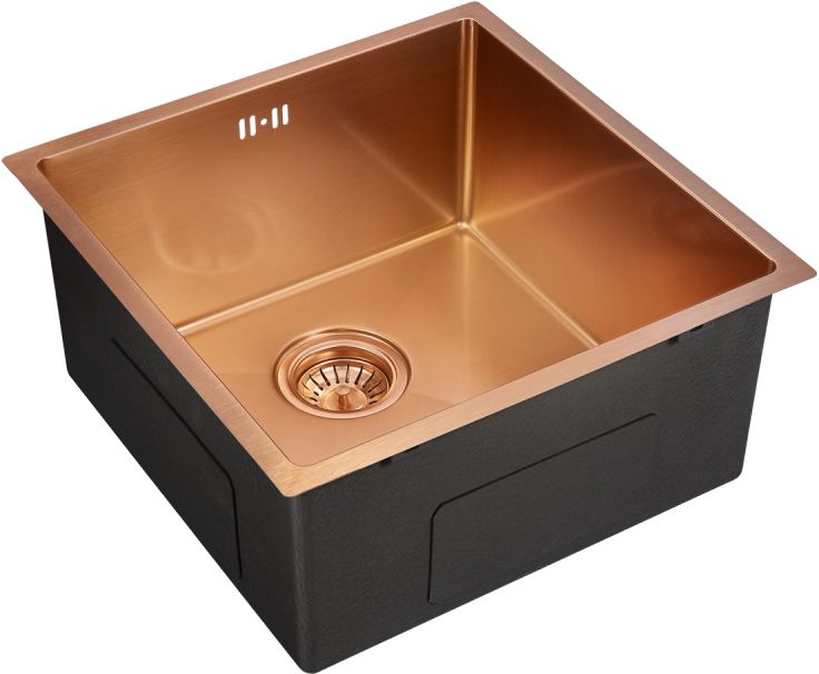 Мойка кухонная Рамона ZOV DMB-113 медь, 45х45 см, нержавеющая сталь, квадратная, встраиваемая