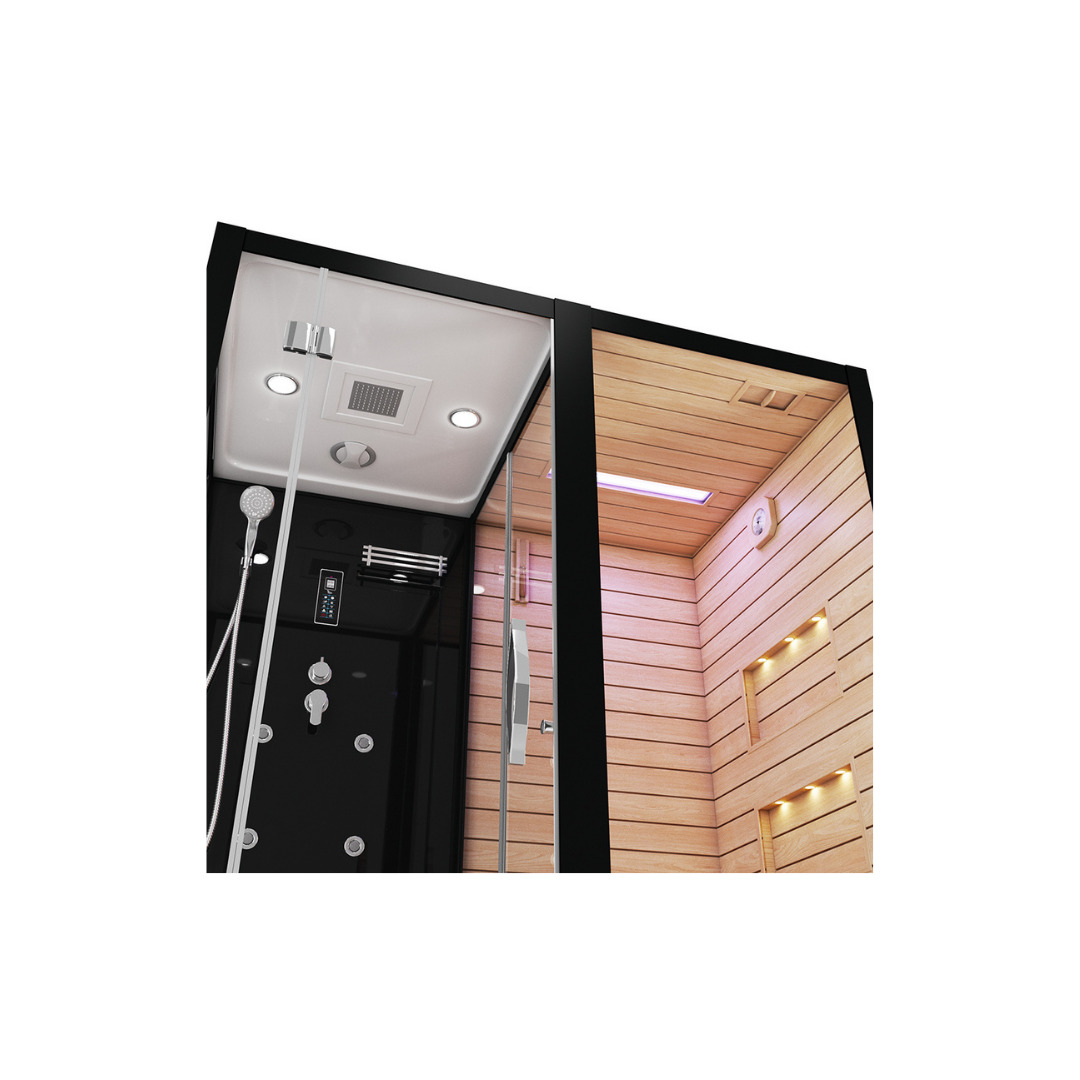 Сауна ALBANO Nero-R комбинированная 2в1 Ceruttispa Black 1800x1100x2230
