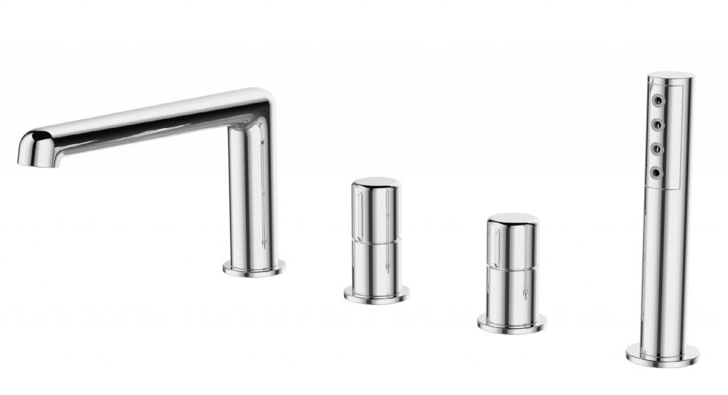 Смеситель на борт ванны хром Belbagno UNO-BVD4-CRM