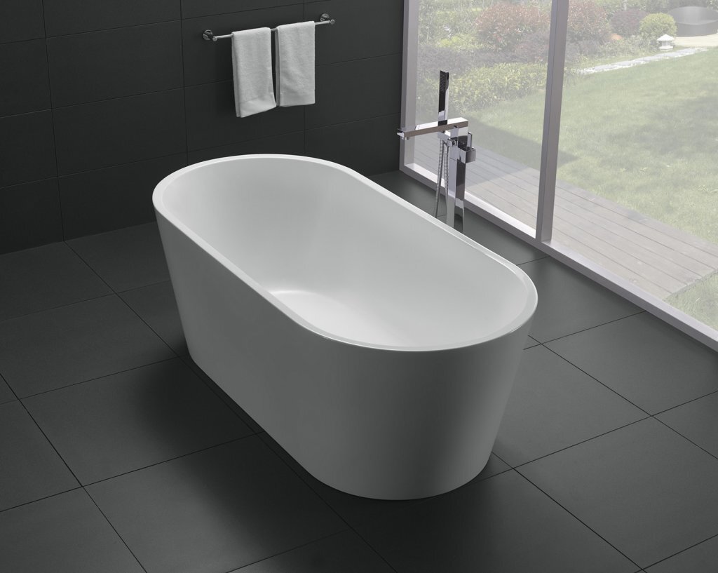 Акриловая ванна с белым сливом, с переливом, BELBAGNO BB71-1800-BIANCO, 1800x800x600