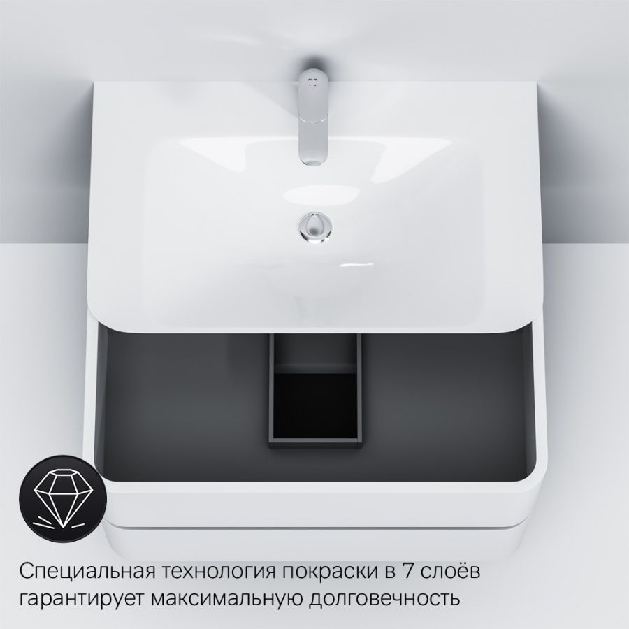 M30FHX0802WG Sensation, База под раковину, подвесная, 80 см, ящики, белый, глянцевая, шт