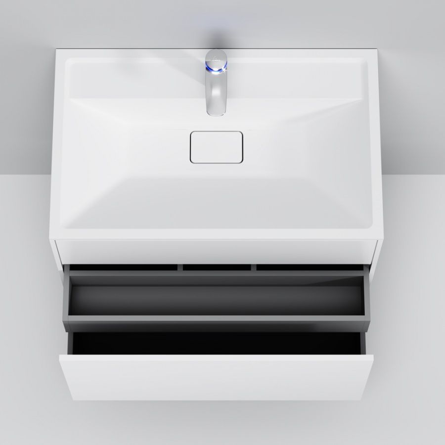 M50AFHX0803WM Inspire V2.0, База под раковину, подвесная, 80 см, 3 ящика, push-to-open, белый матовы