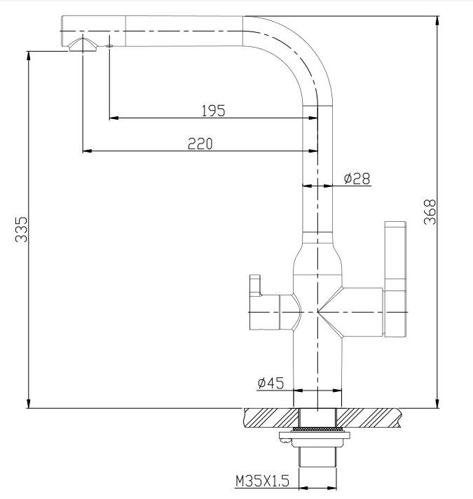 Смеситель для кухни сатин Belbagno BB-LAM57-IN