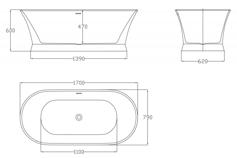 Акриловая ванна BELBAGNO BB402-1500-790