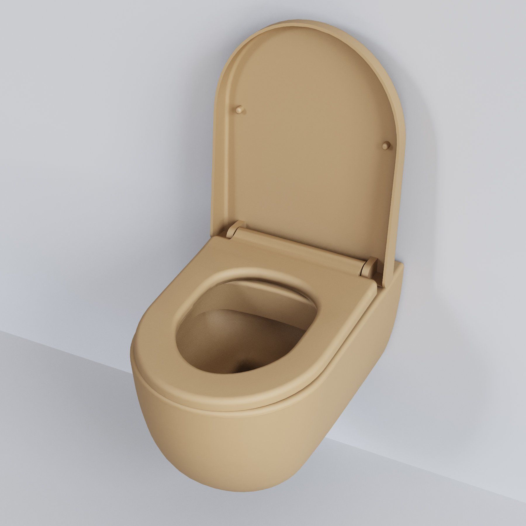 Унитаз Abner 103T20501R (545*360*330) МАТОВЫЙ ТЕМНО-БЕЖЕВЫЙ подвесной БЕЗОБОДКОВЫЙ с толстой крышкой, 2 места