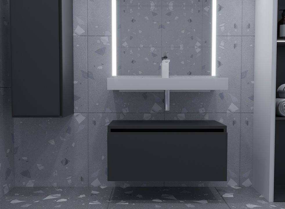 897-080-A mat Boheme Ящик под столешницу 80см АНТРАЦИТ мат. VALLESSI UNO-S