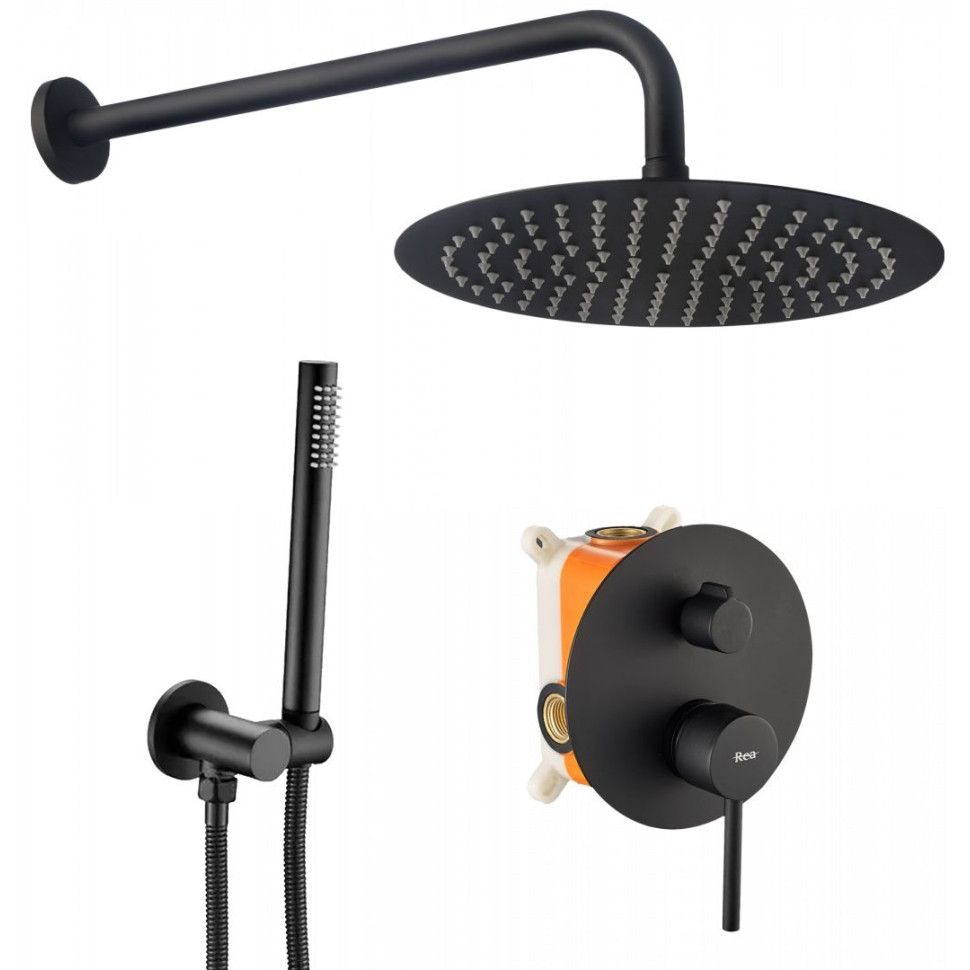 Душевой комплект REA LUNGO + BOX Black mat