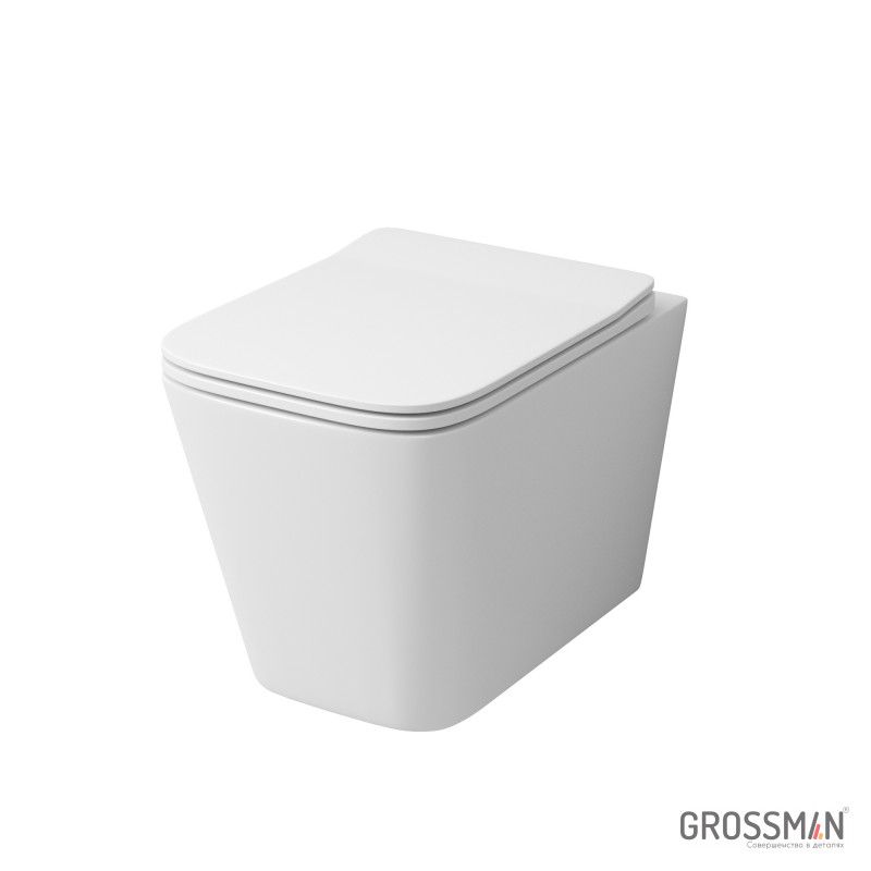 Унитаз Grossman GR-4441S (520*355*350) подвесной безободковый  с тонкой крышкой