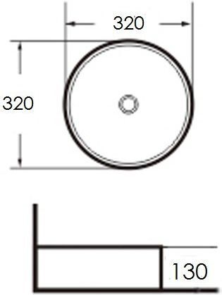 Раковина Grossman GR-3021 (32x32x13) накладная круглая