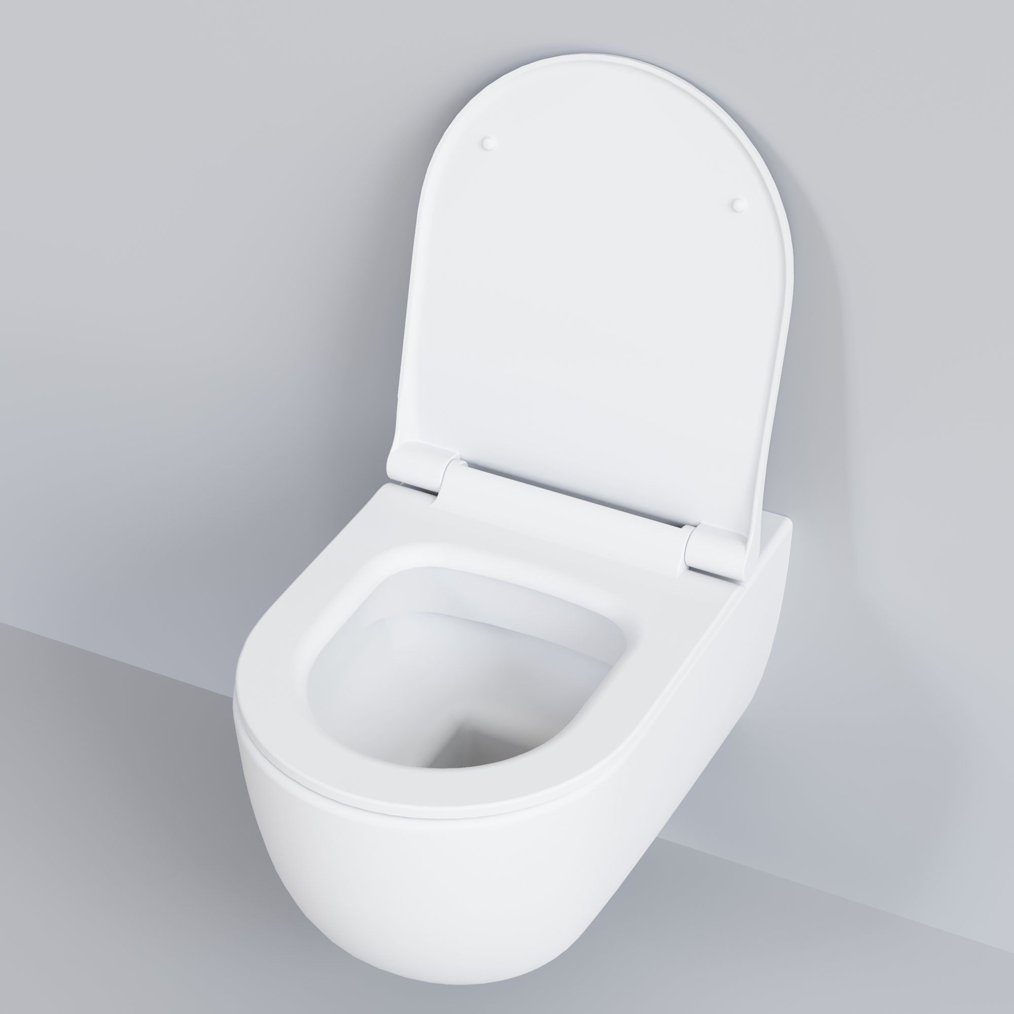 Унитаз Abner 103T20101R (545*360*330) БЕЛЫЙ МАТОВЫЙ подвесной БЕЗОБОДКОВЫЙ с тонкой крышкой, 2 места