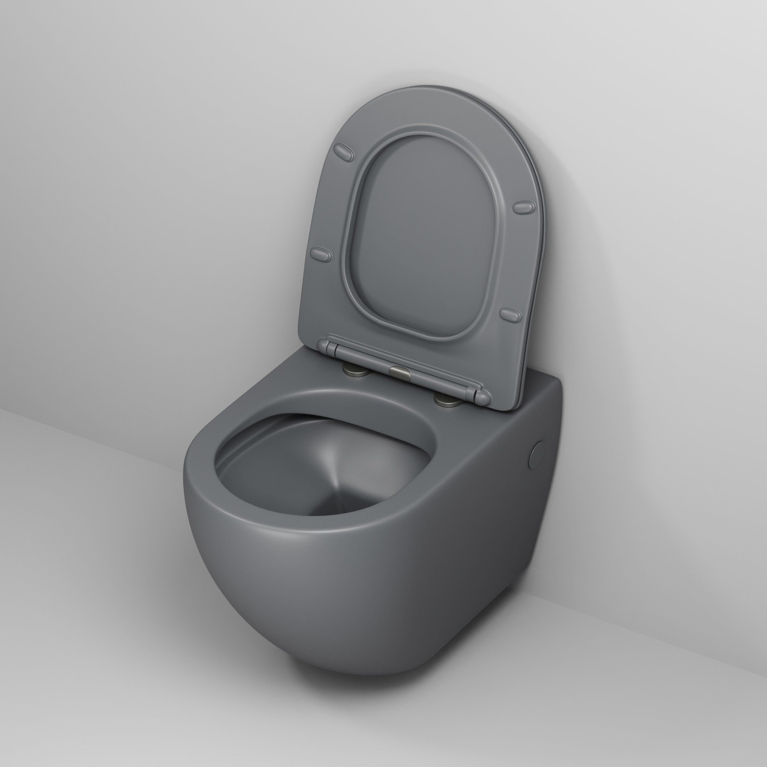 Унитаз GR-4411GMS Color (550*365*395) СЕРЫЙ МАТОВЫЙ подвесной БЕЗОБОДКОВЫЙ