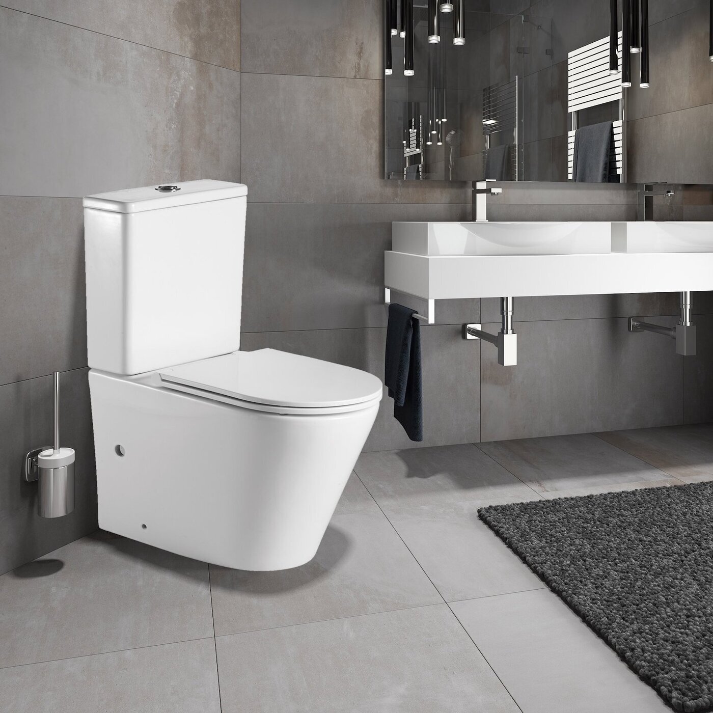 Унитаз Grossman GR-4450S (605*380*825) белый глянцевый напольный безободковый с тонкой крышкой