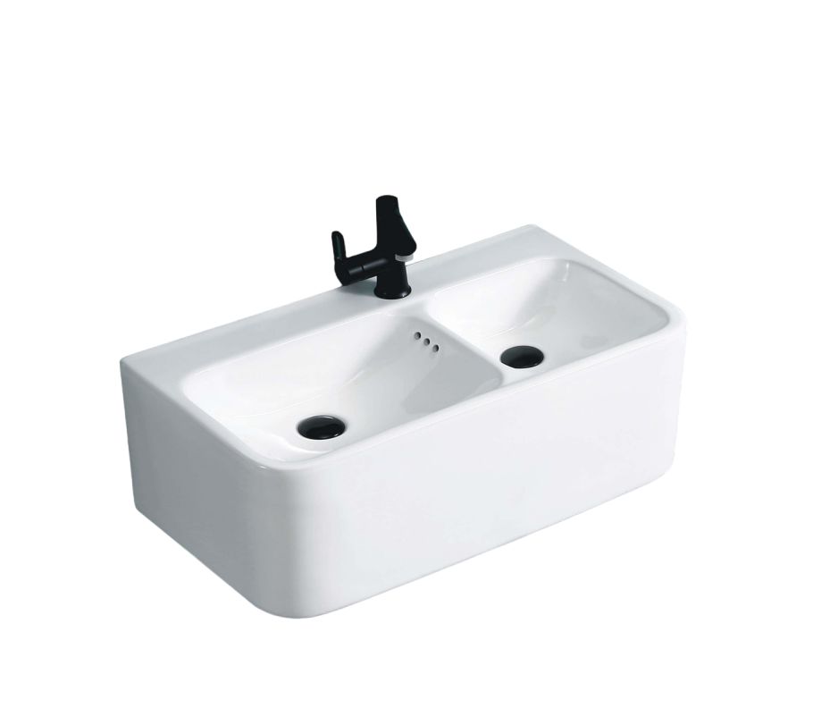 Раковина Double COMO (750х400х300) двойная подвесная Ceruttispa