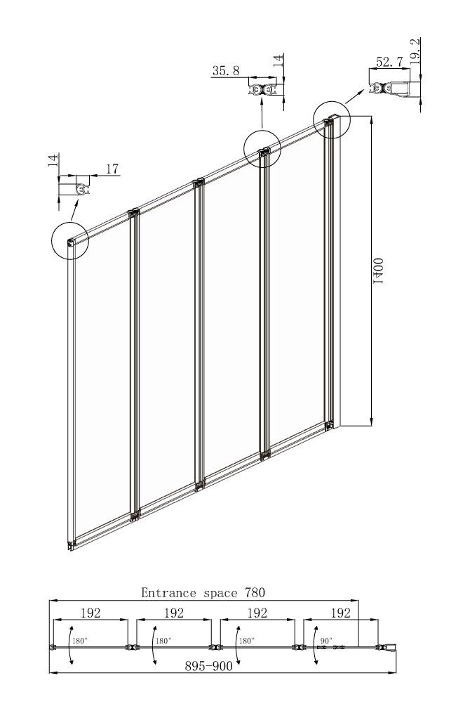 Шторка для ванны Ambassador Bath Screens 16041110R (900x1400), 1 место