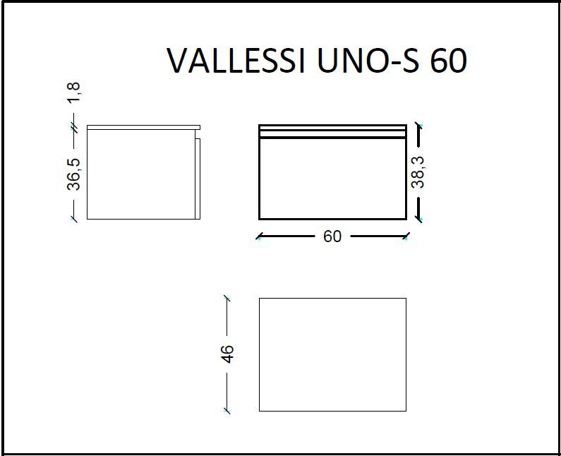 897-060-L Boheme Ящик под столешницу 60см LIGHT OAK VALLESSI UNO-S