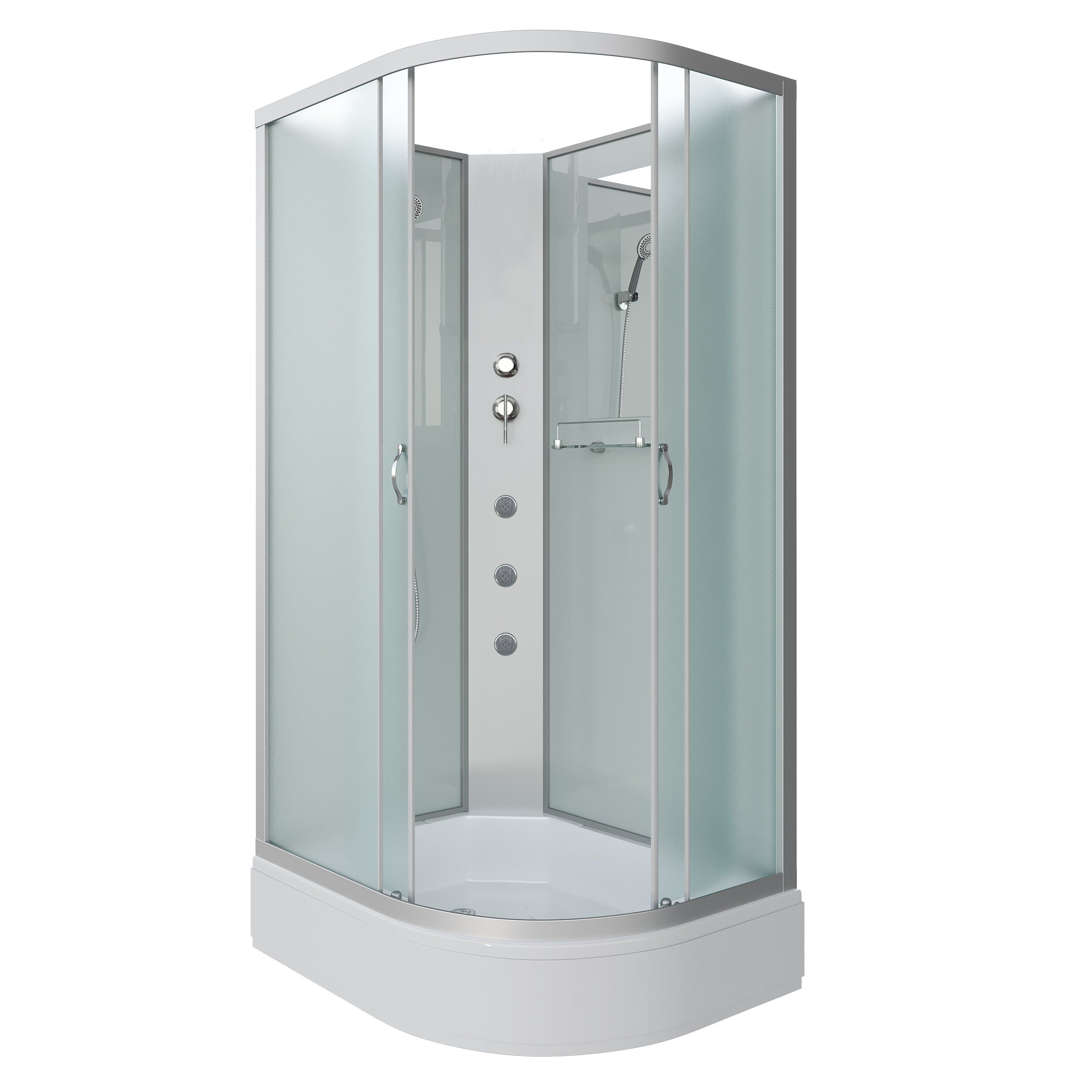Душ.каб. NG-33394-14LBKG (1300х900х2000) средний поддон (26см) стекло МАТОВОЕ 4 места
