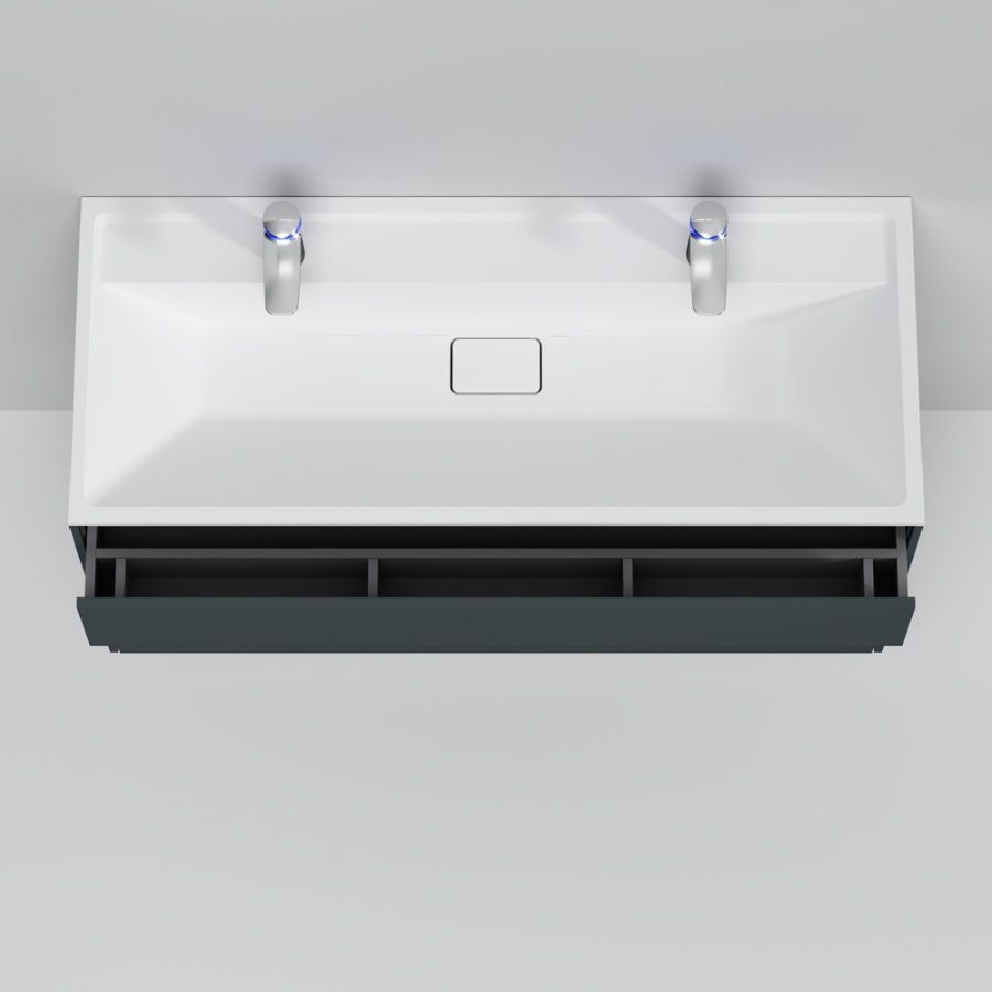 M50AFHX1203GM Inspire V2.0, База под раковину, подвесная, 120 см, 3 ящика, push-to-open, графит мато