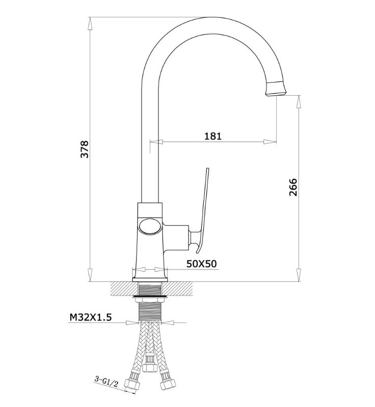 Смеситель для кухни Ganzer GZ26025B