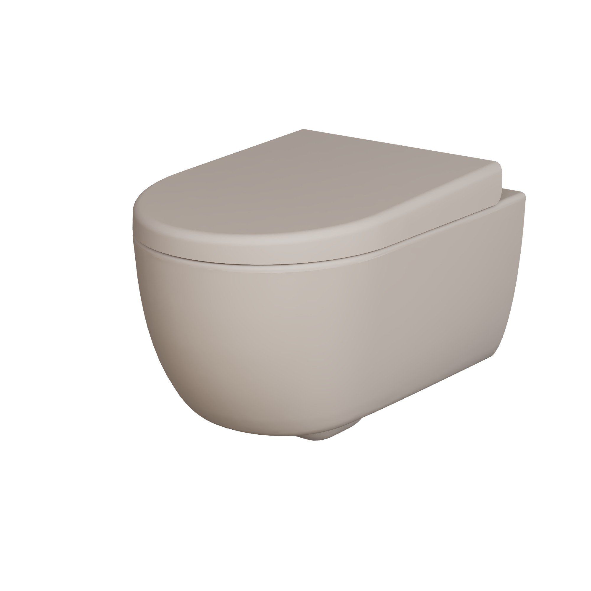 Унитаз Abner 103T20401R (545*360*330) МАТОВЫЙ БЕЖЕВЫЙ подвесной БЕЗОБОДКОВЫЙ с толстой крышкой