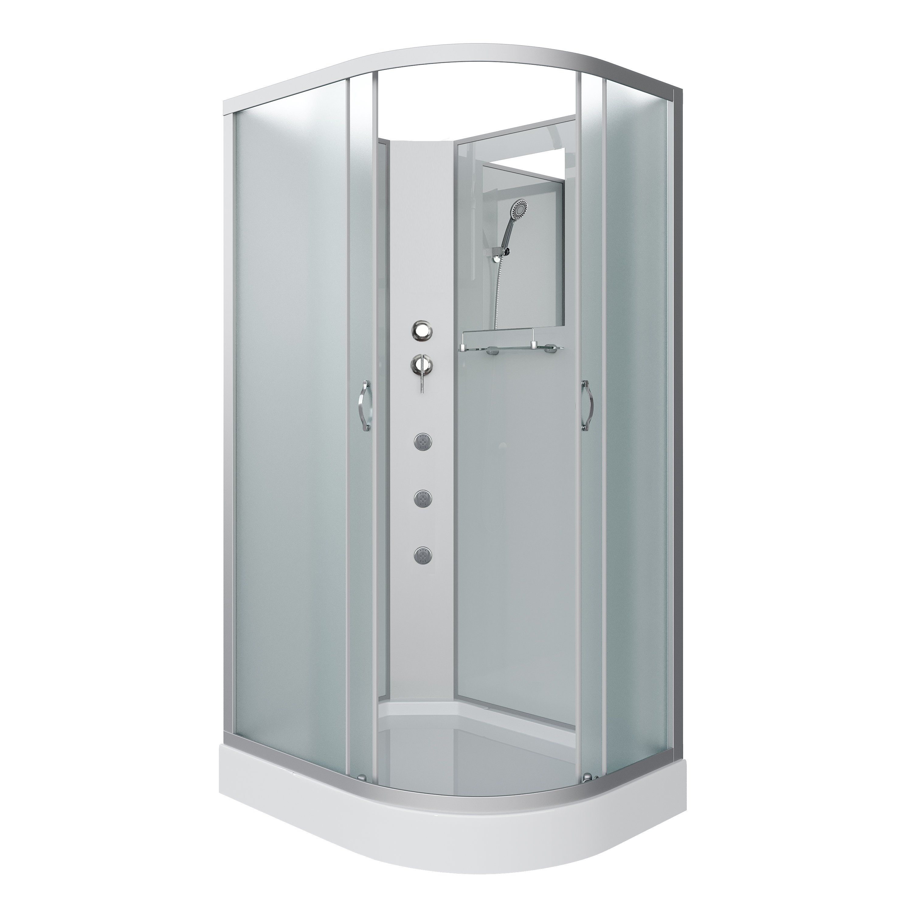 Душ.каб. NG-3312-14LBKG (1200х800х2000) низкий поддон(13см) стекло МАТОВОЕ 3 места