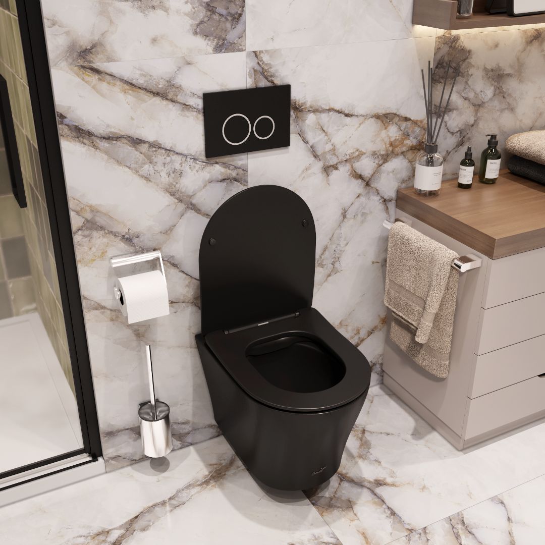 Унитаз ADIGE Aria MB подвесной, матовый черный Ceruttispa CT9246