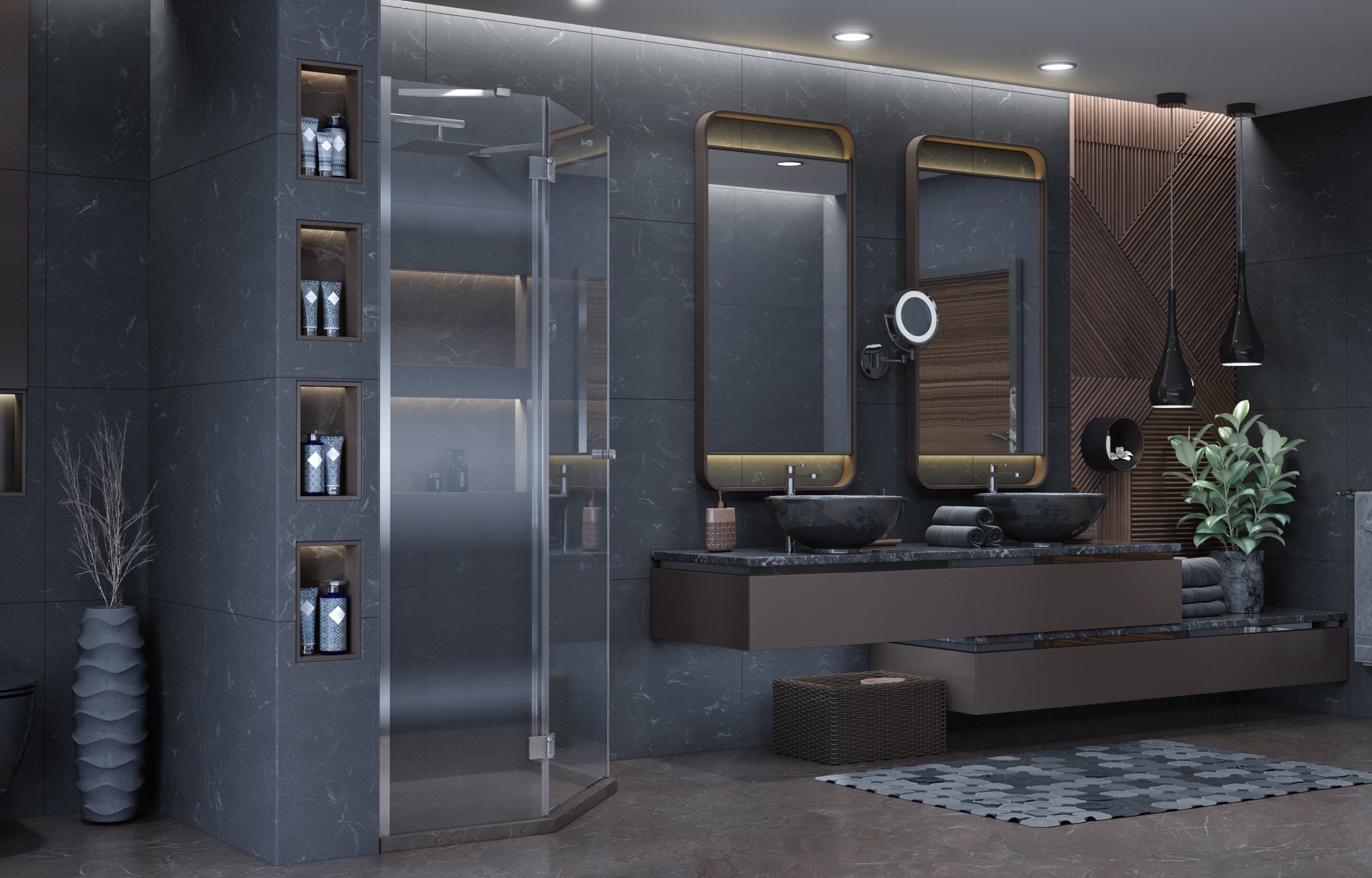 Душ. ограждение Ambassador Diamond 12011112L (1000x1000x2000), 1 место