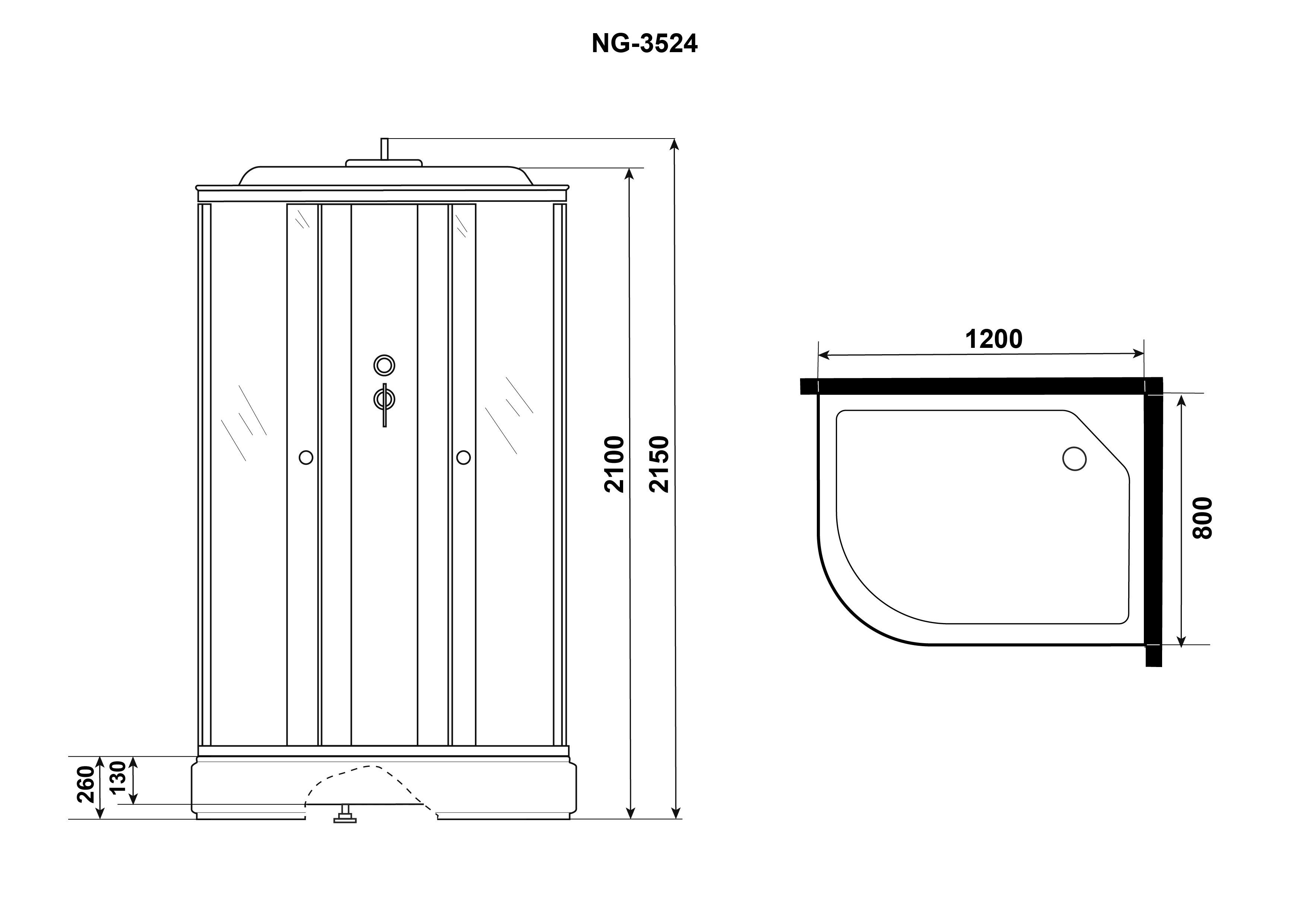 Душ.каб. Niagara Eco E120/80/26L/TN (1200х800х2150) 4 места