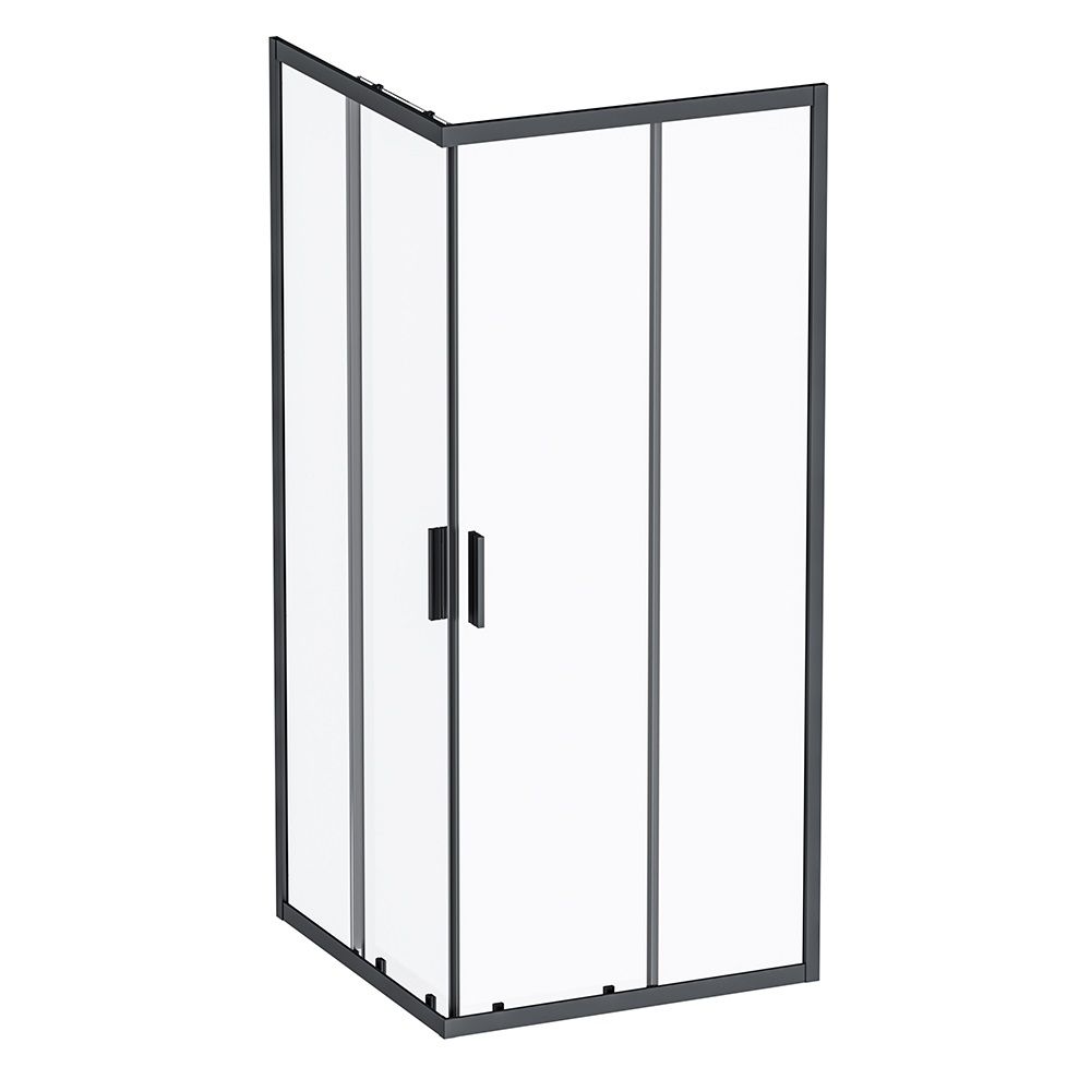 W93G-403-090BT Душевое ограждение Gem S Square Slide 90x90 стекло прозрачное, профиль черный матовый