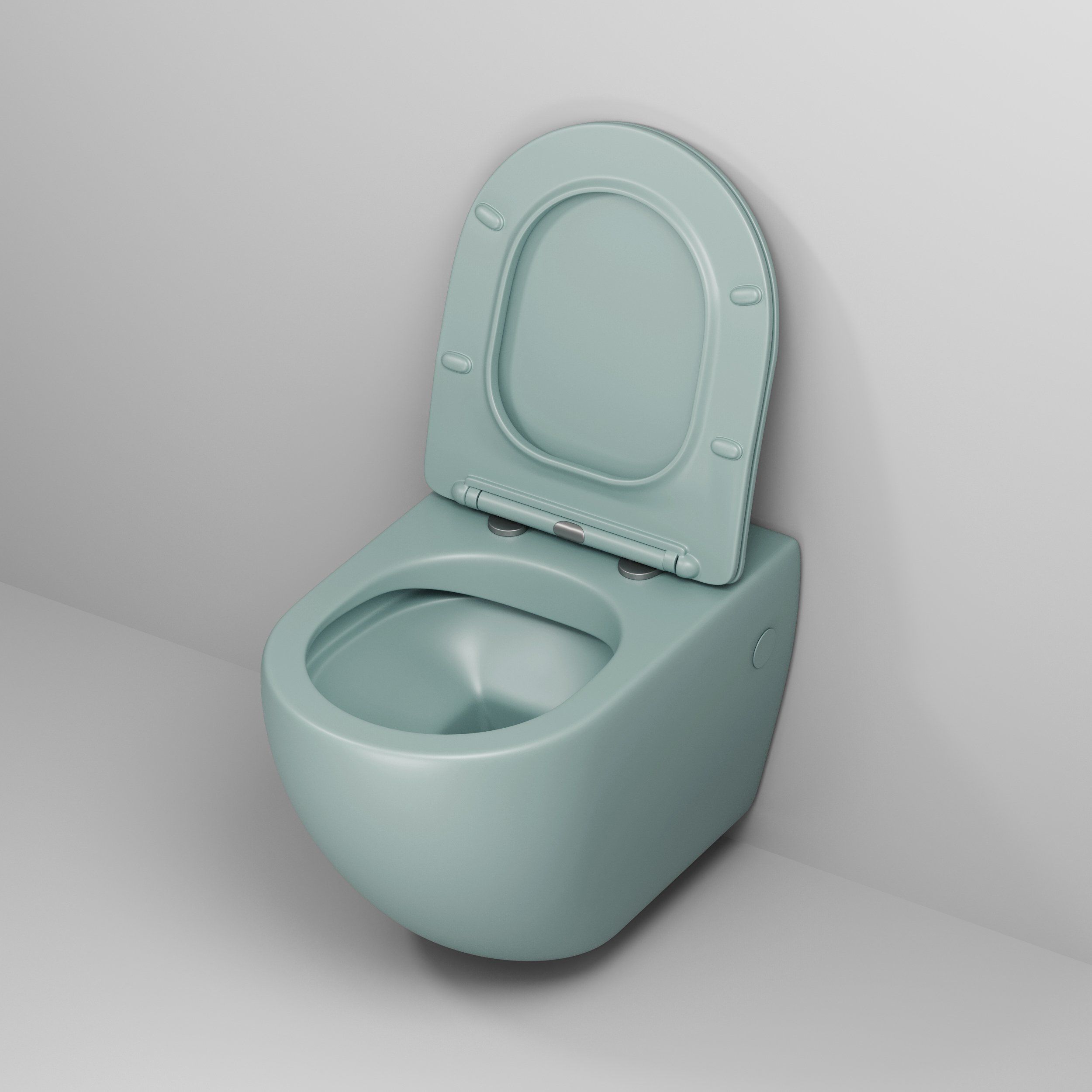 Унитаз GR-4411MNMS Color (550*365*395) МЯТНЫЙ МАТОВЫЙ подвесной БЕЗОБОДКОВЫЙ