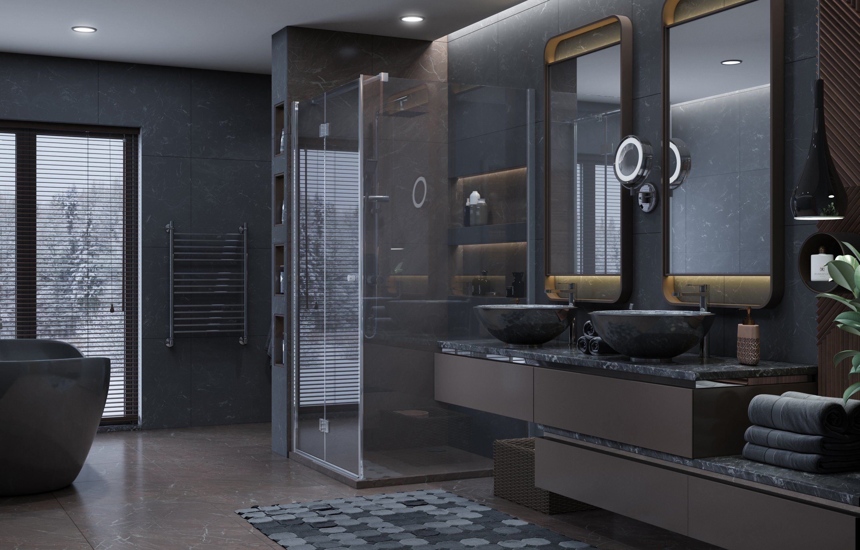Душ. ограждение Ambassador Diamond 12011105L (900x900x2000), 1 место